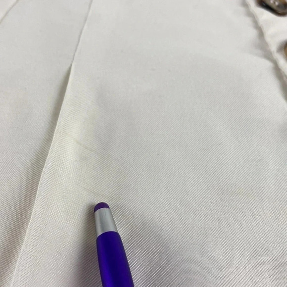 White contemporary high waist button fly wide pull on leg pants sz Extra large - Picture 11 of 17